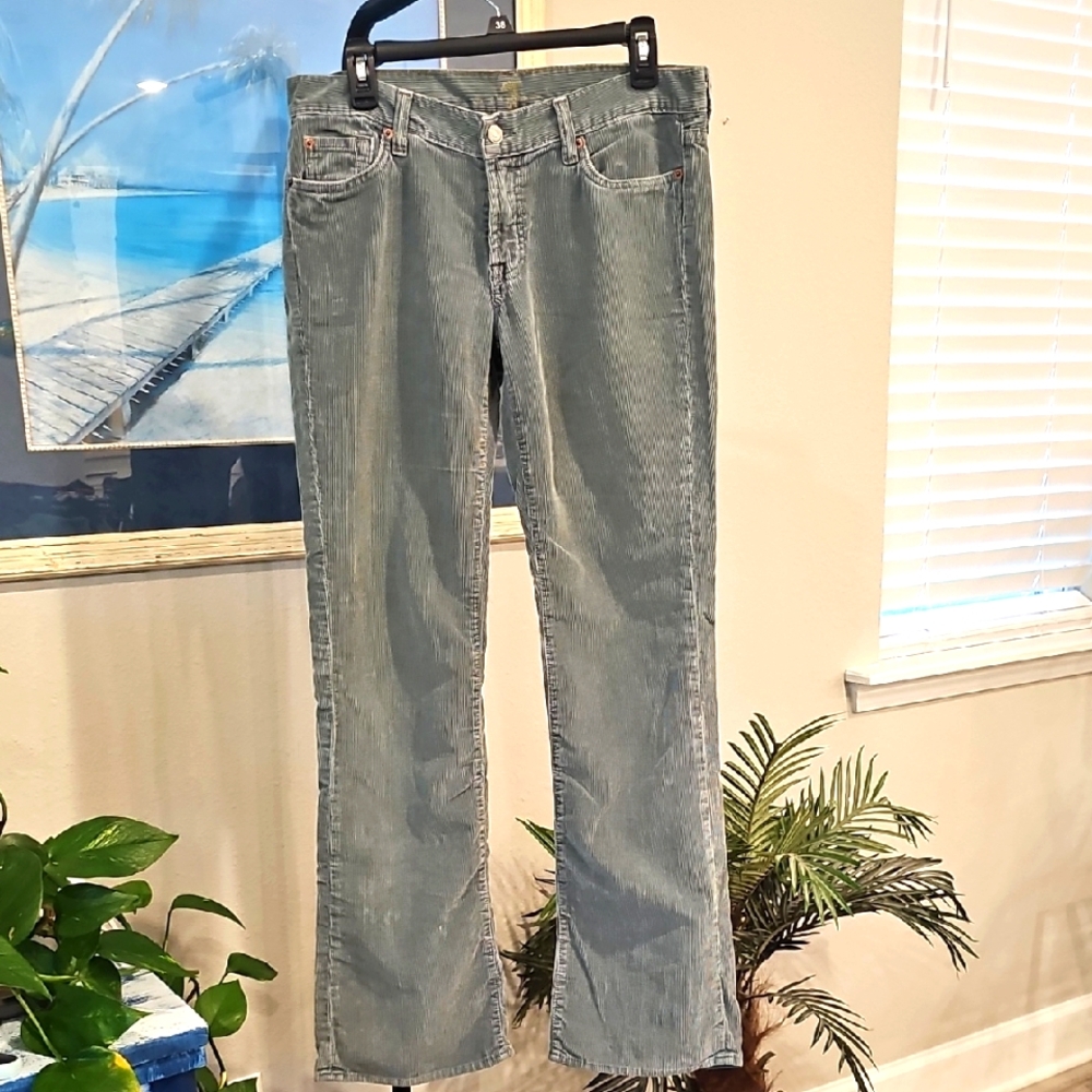 7 For All Mankind Light Gray Straight Leg Jeans